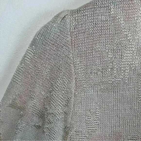 Vtg 80s Vivanti 12 Sweater Set Pink Knit Puff Sleeve Top Pencil Skirt USA Union - Picture 5 of 10